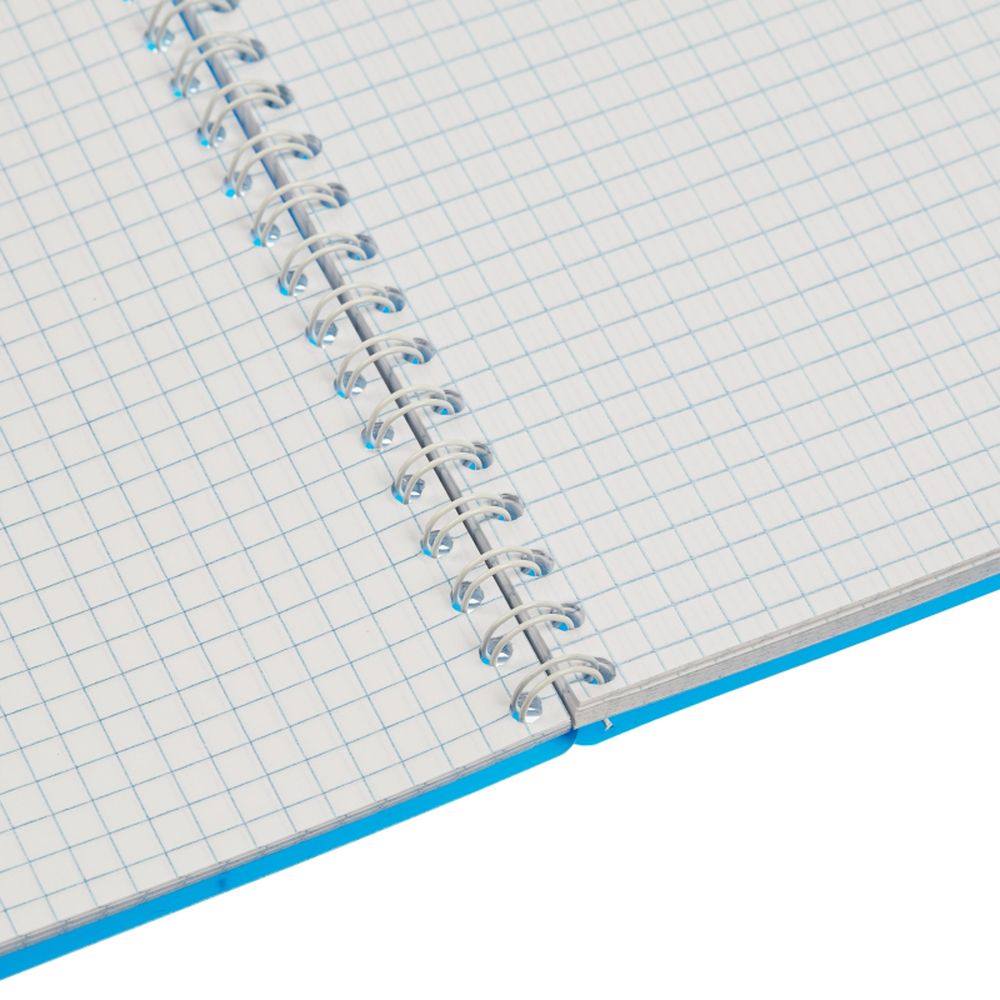 Тетрадь 80л, А5, клетка, спираль, Attache, обл. пластик, однотон. Ассорти