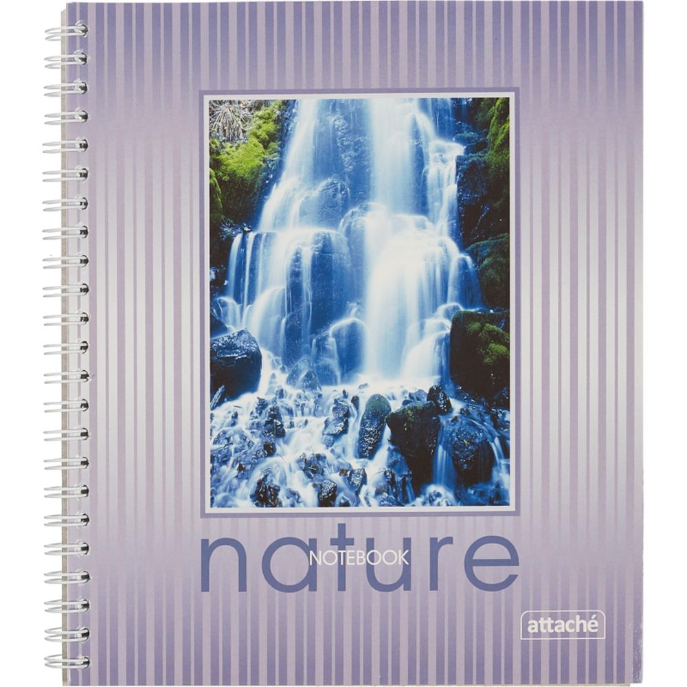 Тетрадь 96л, А5, клетка, спираль, Attache Nature