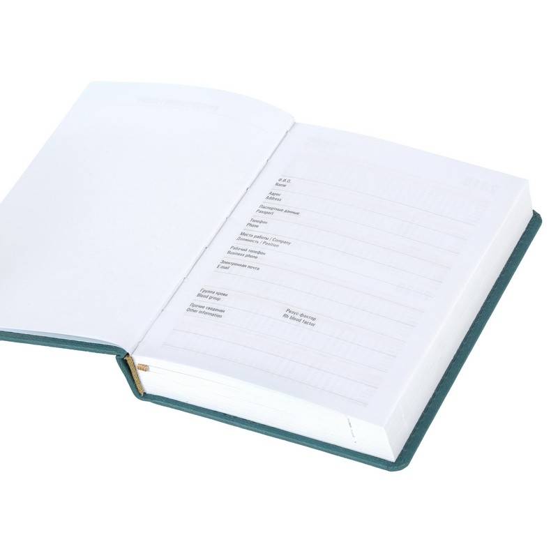 Ежедневник недатированный, бирюзовый, А6, 110х155мм, 176л, ATTACHE Сиам