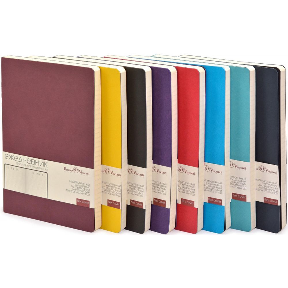 Ежедневник недатированный А5, 176л, MEGAPOLIS FLEX темно-синий navy 