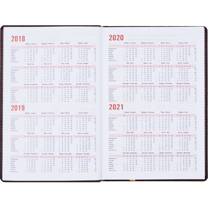 Ежедневник недатированный А5, 142x210мм, 176л, бордо, белая простр. АТТАСНЕ Bizon