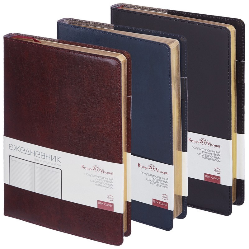 Ежедневник полудатированный коричн, A5, 152х222мм, 416 стр, Br.V.PROFY