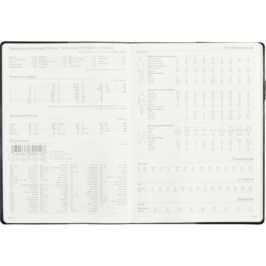Еженедельник недатированный, черный, кожа, A4, , 64л, Br.V.PROFY