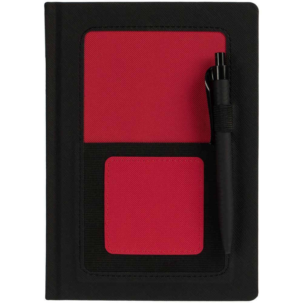 Ежедневник Mobile, недатированный, черный, красный