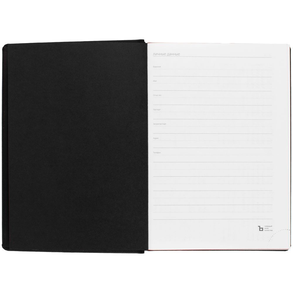 Ежедневник Mobile, недатированный, черный, красный