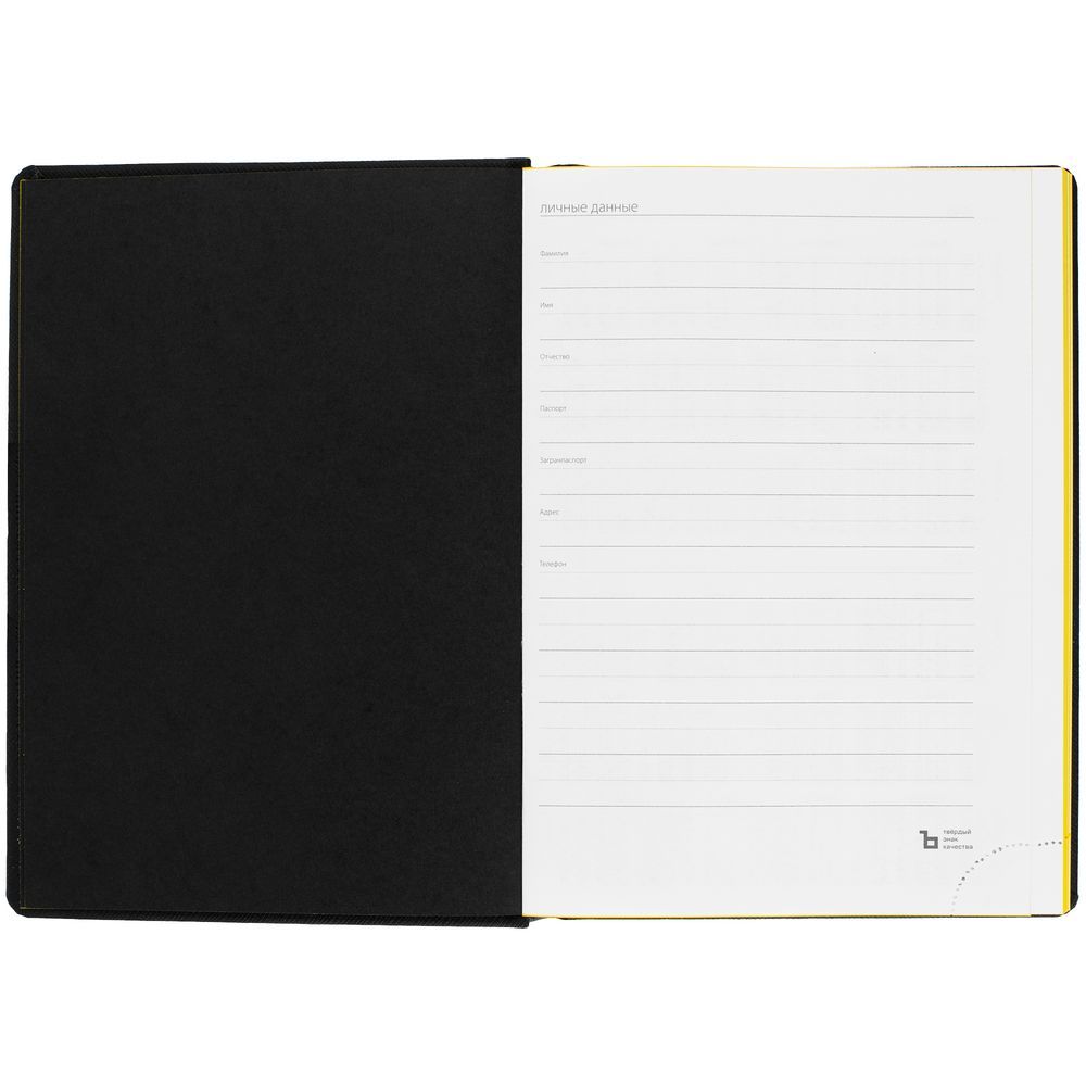 Ежедневник Mobile, недатированный, черный, желтый