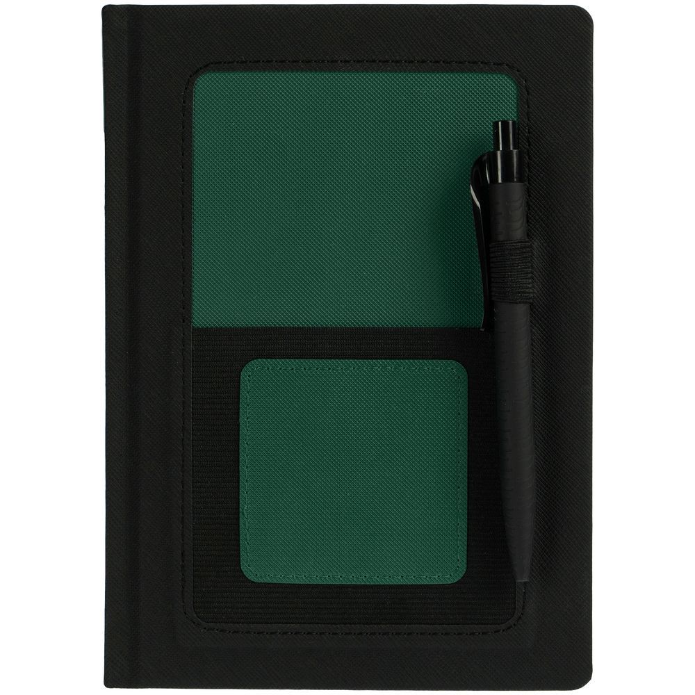 Ежедневник Mobile, недатированный, черный, зеленый