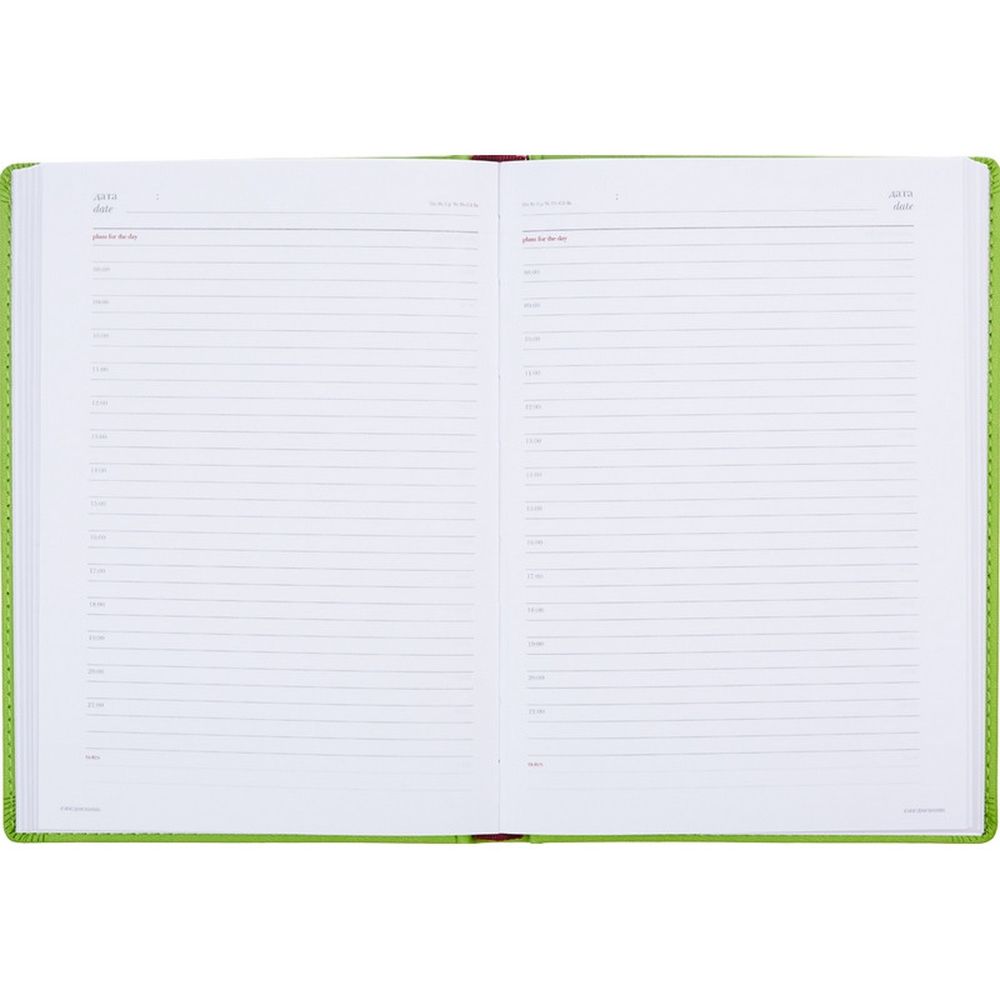 Ежедневник недатированный  А5+, 136л, VELVET салатовый 