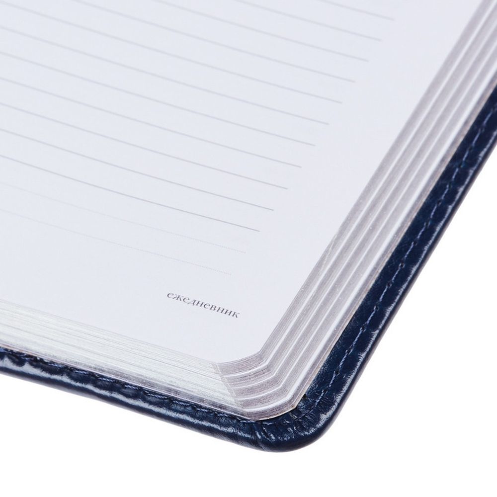Ежедневник недатированный  А5+, 136л,SIDNEY NEBRASKA, синий, серебр.обрез,