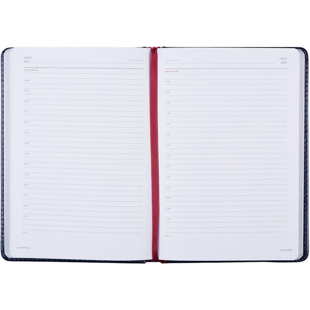 Ежедневник недатированный  А5+, 136л,SIDNEY NEBRASKA, синий, серебр.обрез,