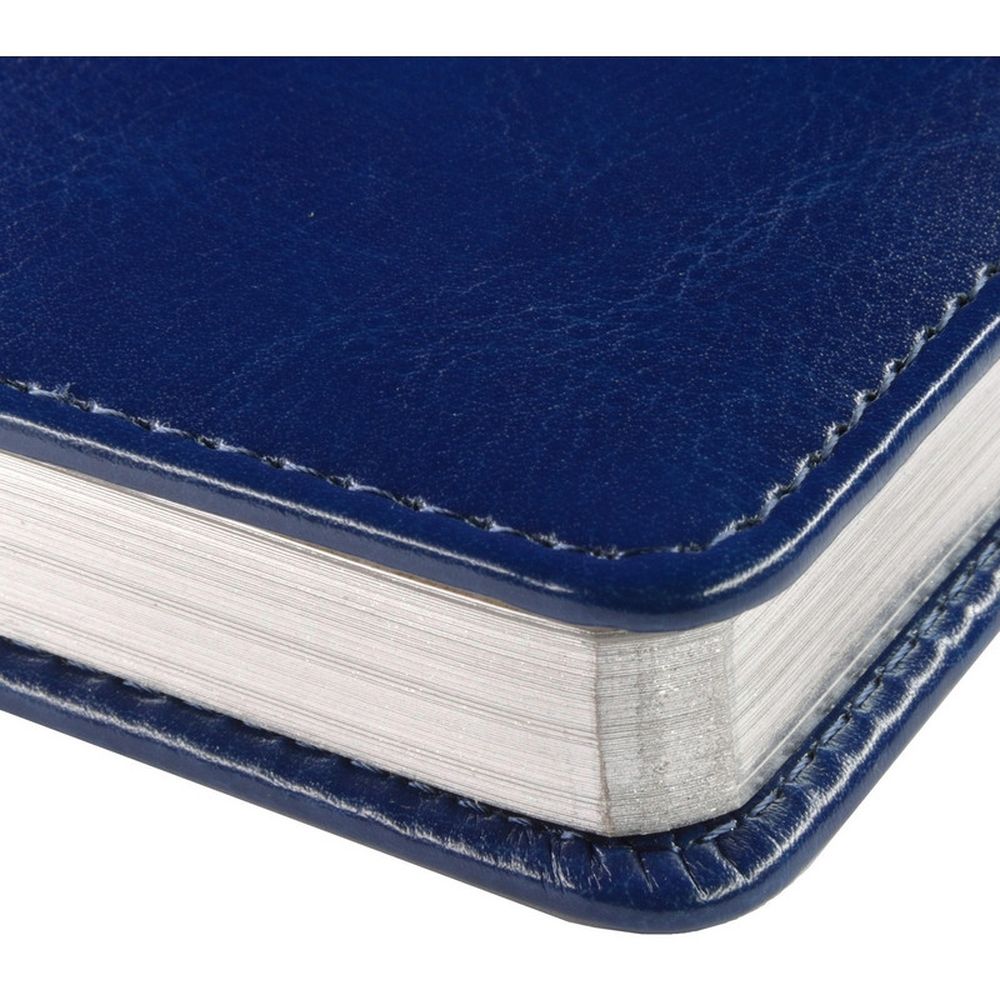 Ежедневник недатированный  А5+, 136л,SIDNEY NEBRASKA, синий, серебр.обрез,