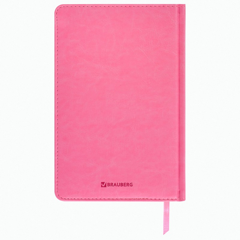 Ежедневник недатированный А5 138х213 мм BRAUBERG "Imperial" под кожу, 160 л., розовый