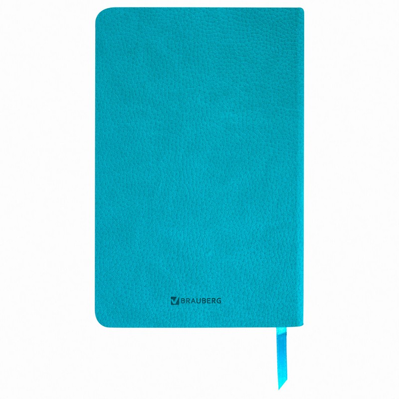 Ежедневник недатированный А5 (138х213 мм) BRAUBERG "Stylish", кожзам, гибкий, 160 л., бирюзовый