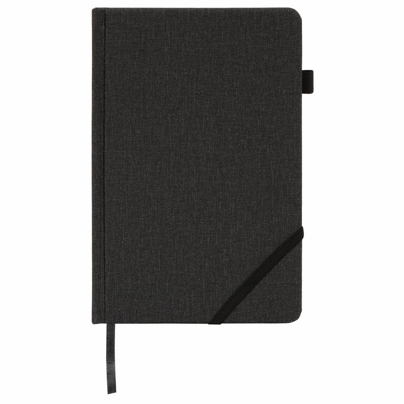 Ежедневник недатированный А5 138x213 мм BRAUBERG "Finest" под кожу, резинка, 136 л., черный