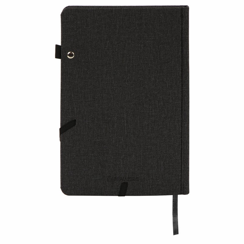 Ежедневник недатированный А5 138x213 мм BRAUBERG "Finest" под кожу, резинка, 136 л., черный