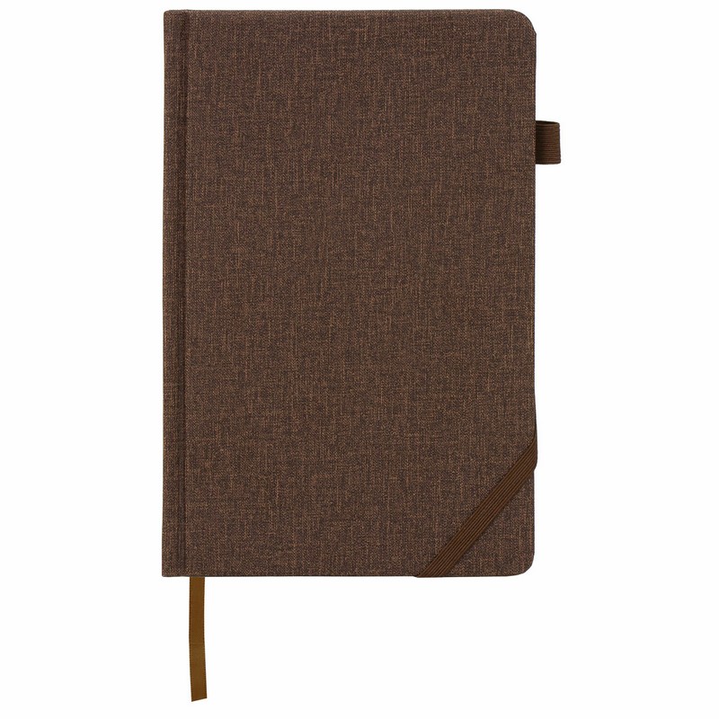 Ежедневник недатированный А5 138x213 мм BRAUBERG "Finest" под кожу, резинка, 136 л., коричневый
