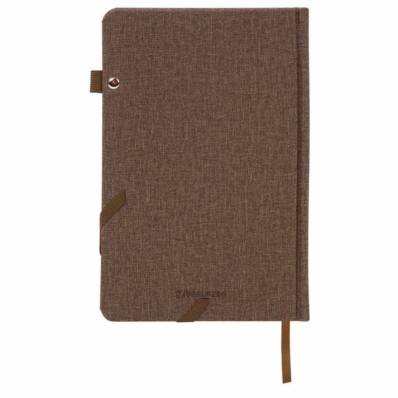 Ежедневник недатированный А5 138x213 мм BRAUBERG "Finest" под кожу, резинка, 136 л., коричневый