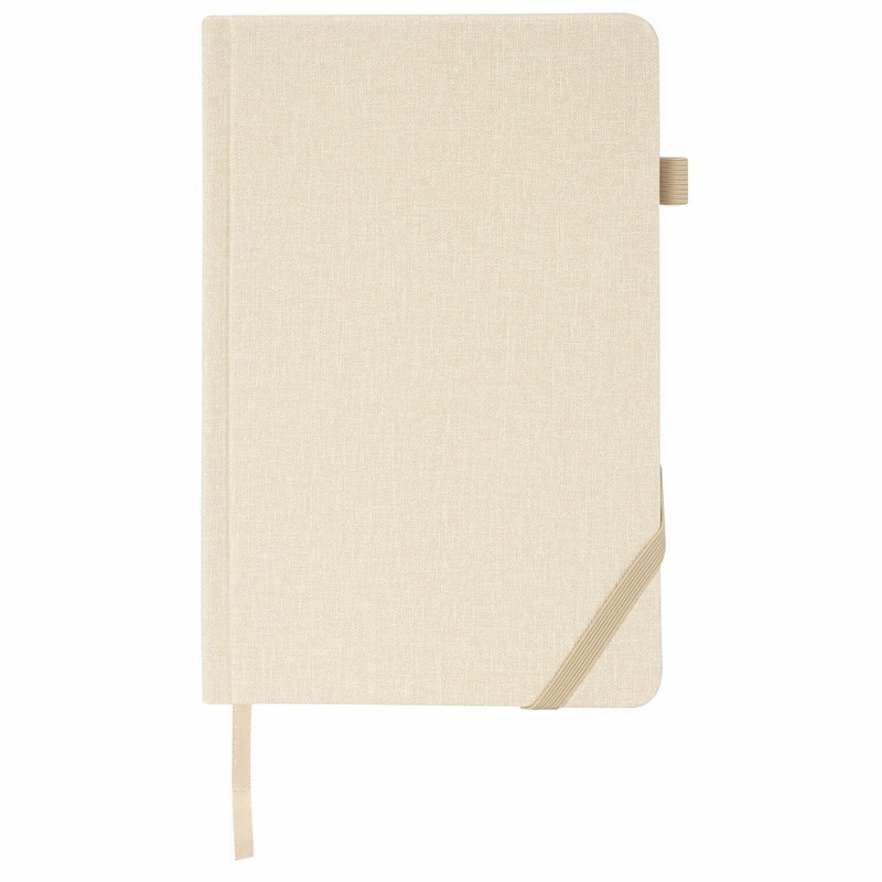 Ежедневник недатированный А5 138x213 мм BRAUBERG "Finest" под кожу, резинка, 136 л., бежевый