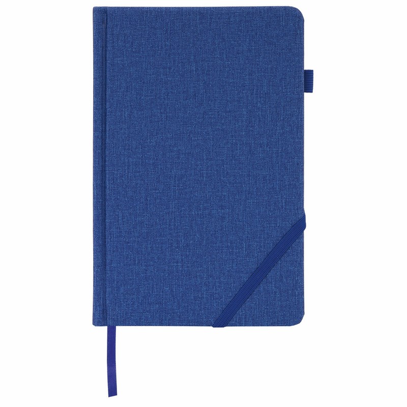 Ежедневник недатированный А5 138x213 мм BRAUBERG "Finest" под кожу, резинка, 136 л., синий