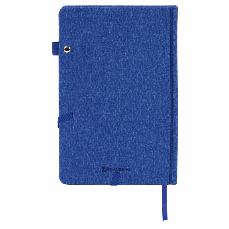 Ежедневник недатированный А5 138x213 мм BRAUBERG "Finest" под кожу, резинка, 136 л., синий