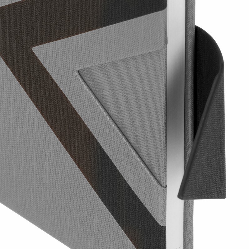 Ежедневник недатированный А5 138x213 мм BRAUBERG "Waves" под кожу, застежка 160 л., черный/серый