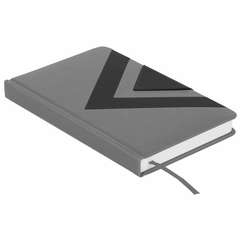 Ежедневник недатированный А5 138x213 мм BRAUBERG "Waves" под кожу, застежка 160 л., черный/серый