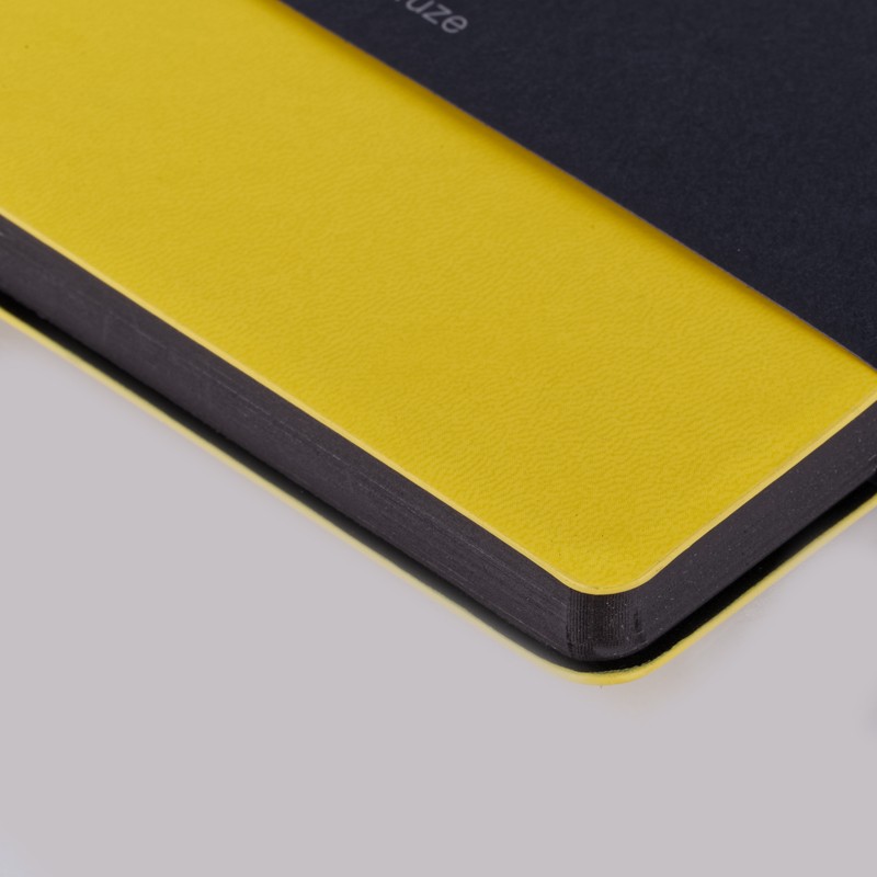 Ежедневник недатированный A5, 136л., кожзам, Berlingo "Fuze", цветной срез, желтый