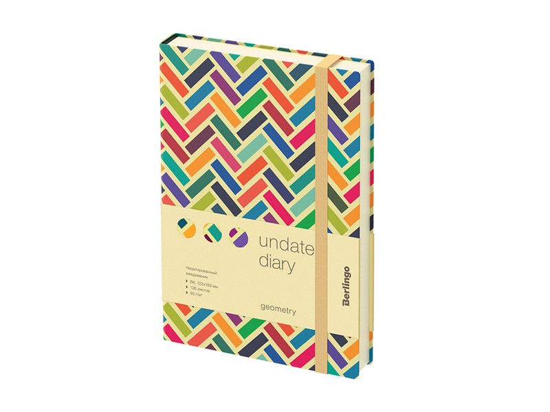 Ежедневник недатированный B6, 136л., кожзам, Berlingo "Geometry", с рисунком (дизайн 2)