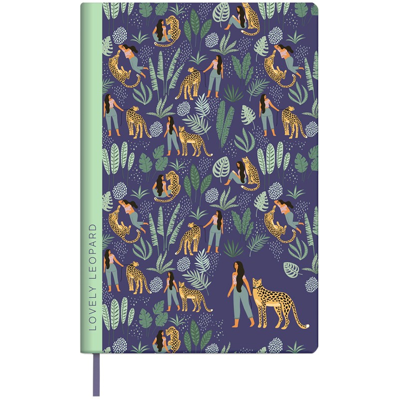 Ежедневник недатированный B6, 136л., кожзам, Greenwich Line "Vision. Lovely leopard", тонированный блок, цветной срез