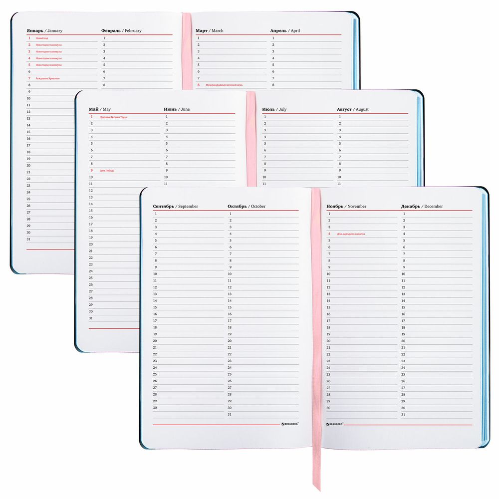 Ежедневник недатированный А5 (138х213 мм), BRAUBERG VISTA, под кожу, гибкий, 136 л., "Enigma"