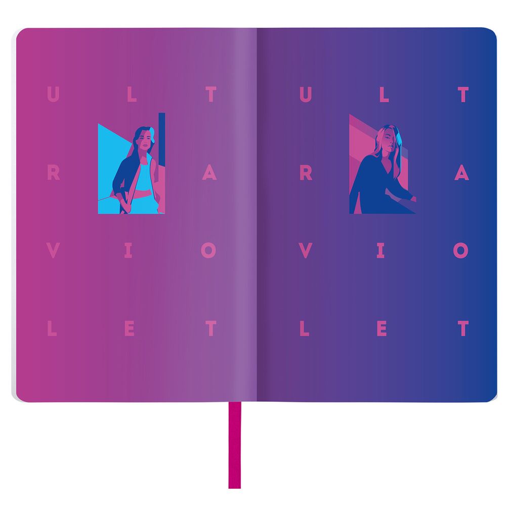 Ежедневник недатированный А5 (138х213 мм), BRAUBERG VISTA, под кожу, гибкий, 136 л., "Ultraviolet"