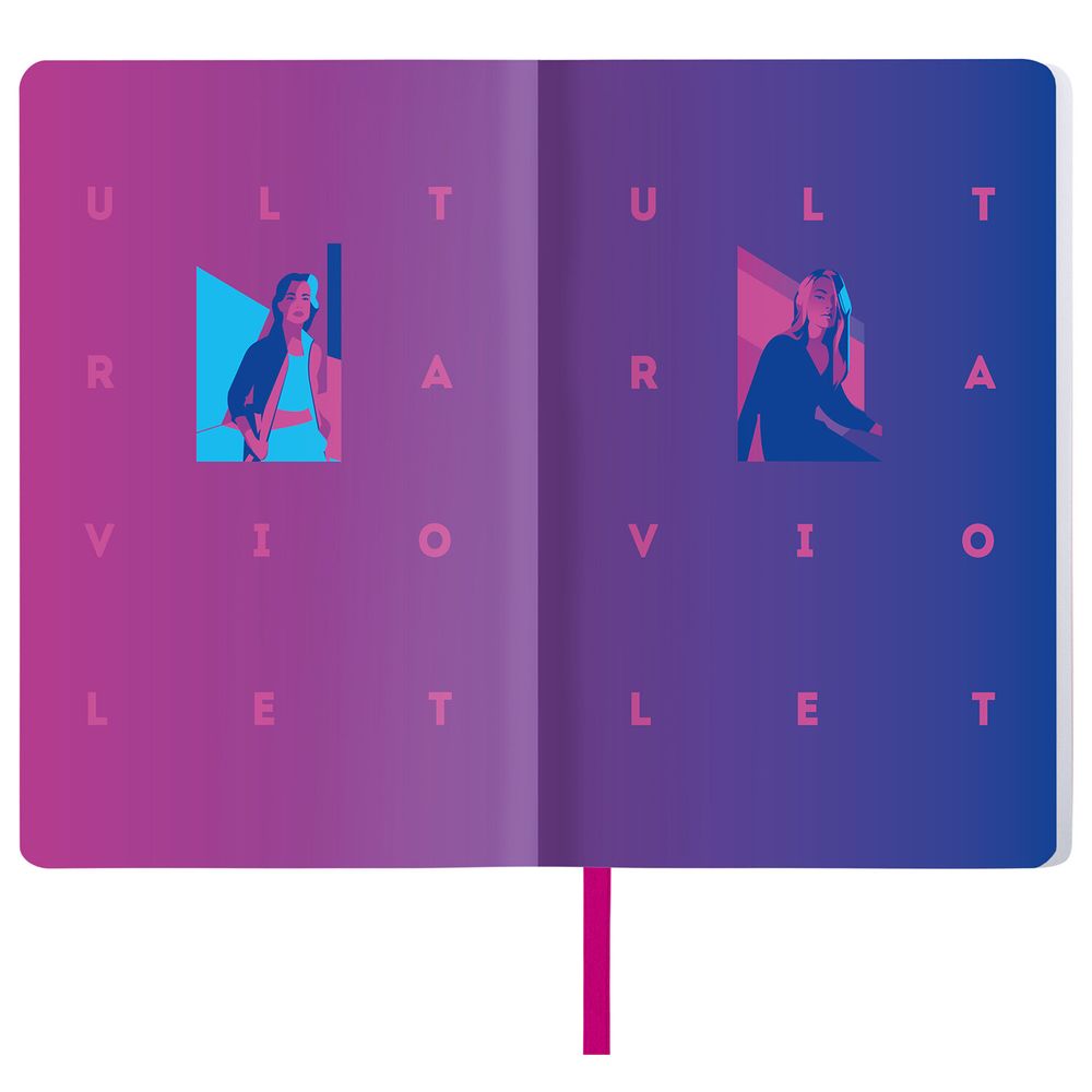 Ежедневник недатированный А5 (138х213 мм), BRAUBERG VISTA, под кожу, гибкий, 136 л., "Ultraviolet"