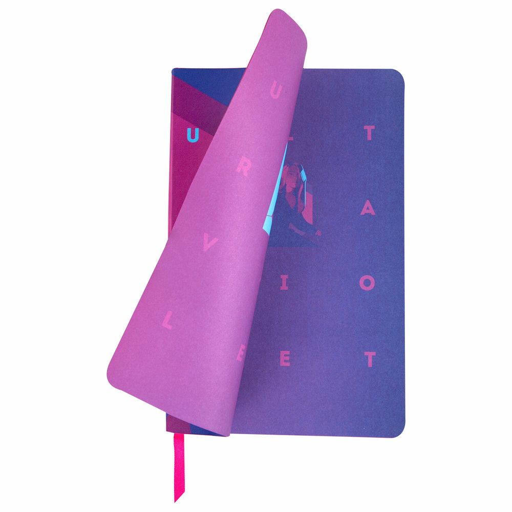 Ежедневник недатированный А5 (138х213 мм), BRAUBERG VISTA, под кожу, гибкий, 136 л., "Ultraviolet"