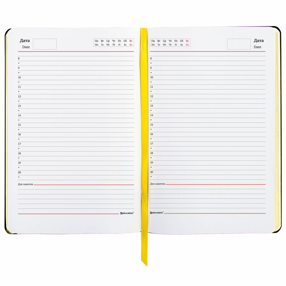 Ежедневник недатированный А5 (138х213 мм), BRAUBERG VISTA, под кожу, гибкий, 136 л., "Old New York"