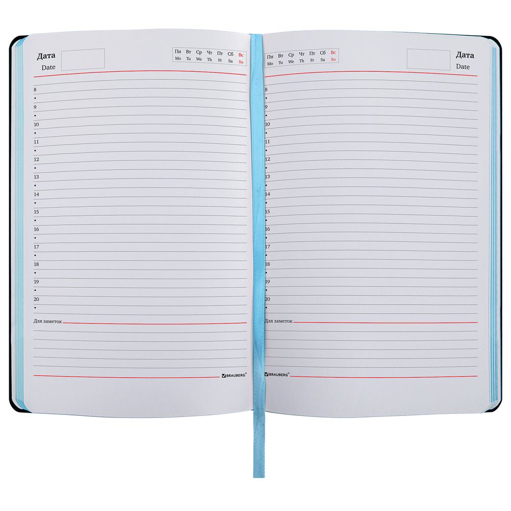 Ежедневник недатированный А5 (138х213 мм), BRAUBERG VISTA, под кожу, гибкий, 136 л., "Amour"