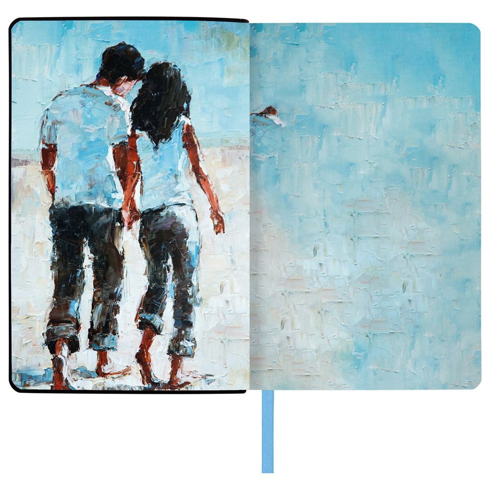 Ежедневник недатированный А5 (138х213 мм), BRAUBERG VISTA, под кожу, гибкий, 136 л., "Amour"