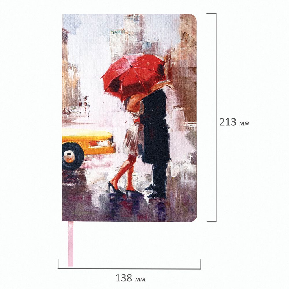 Ежедневник недатированный А5 (138х213 мм), BRAUBERG VISTA, под кожу, гибкий, 136 л., "Euphoria"