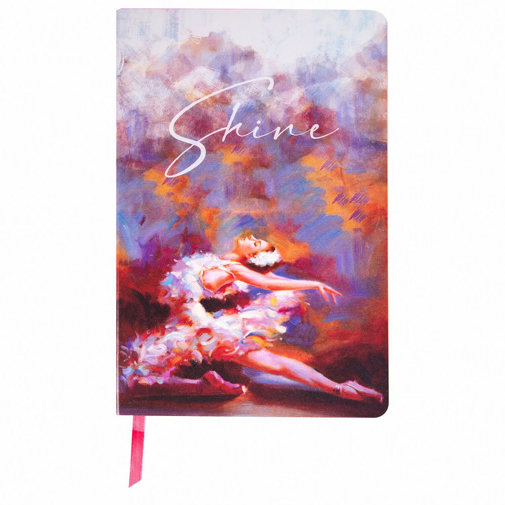 Ежедневник недатированный А5 (138х213 мм), BRAUBERG VISTA, под кожу, гибкий, 136 л., "Ballet"