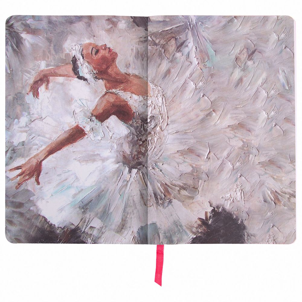 Ежедневник недатированный А5 (138х213 мм), BRAUBERG VISTA, под кожу, гибкий, 136 л., "Ballet"