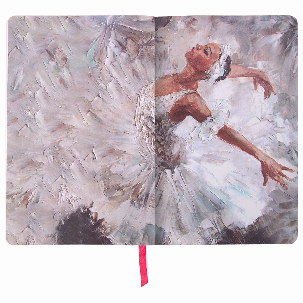 Ежедневник недатированный А5 (138х213 мм), BRAUBERG VISTA, под кожу, гибкий, 136 л., "Ballet"