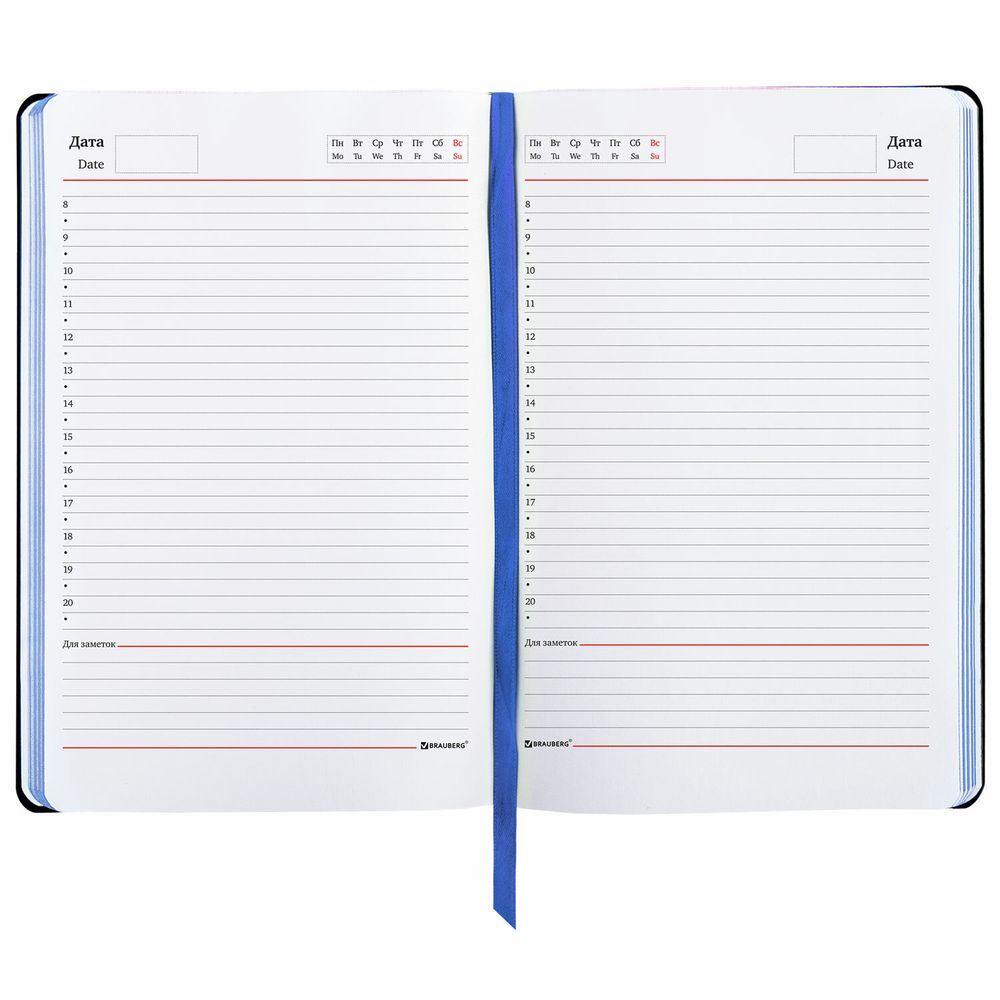 Ежедневник недатированный А5 (138х213 мм), BRAUBERG VISTA, под кожу, гибкий, 136 л., "Vogue"