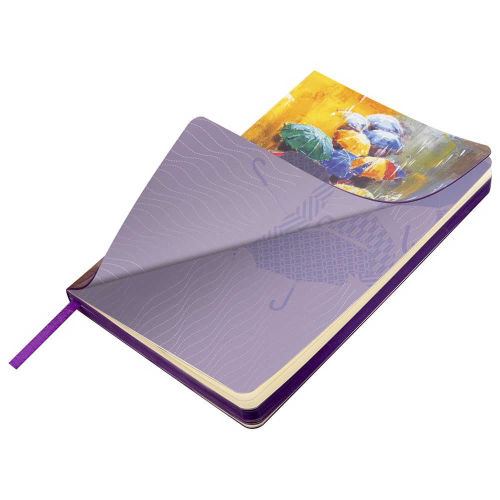 Ежедневник недатированный А5 (138х213 мм), BRAUBERG VISTA, под кожу, гибкий, 136 л., "Watercolour rain"