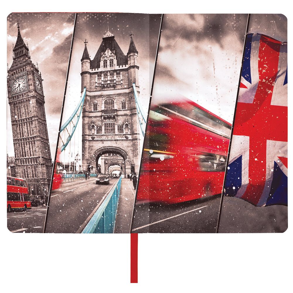 Ежедневник недатированный А5 (138х213 мм), BRAUBERG VISTA, под кожу, гибкий, 136 л., "Great Britain"