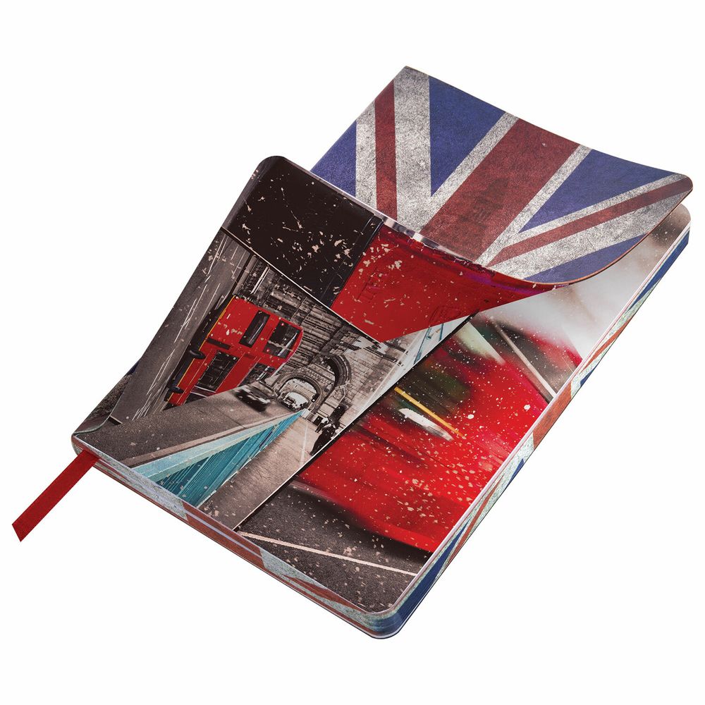 Ежедневник недатированный А5 (138х213 мм), BRAUBERG VISTA, под кожу, гибкий, 136 л., "Great Britain"