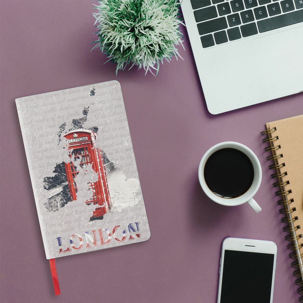 Ежедневник недатированный А5 (138х213 мм), BRAUBERG VISTA, под кожу, гибкий, 136 л., "Good old England"