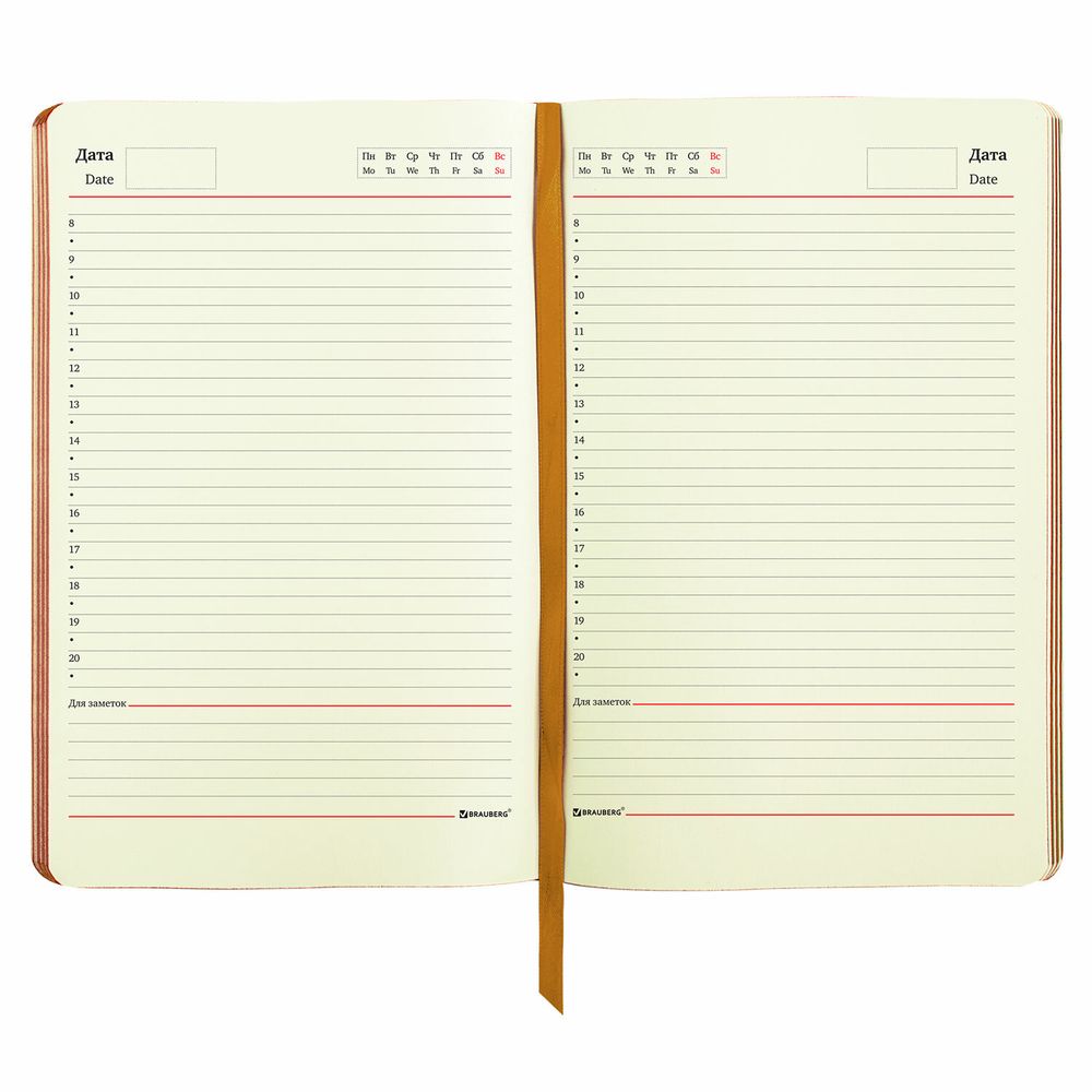 Ежедневник недатированный А5 (138х213 мм), BRAUBERG VISTA, под кожу, гибкий, 136 л., "Rose flower"