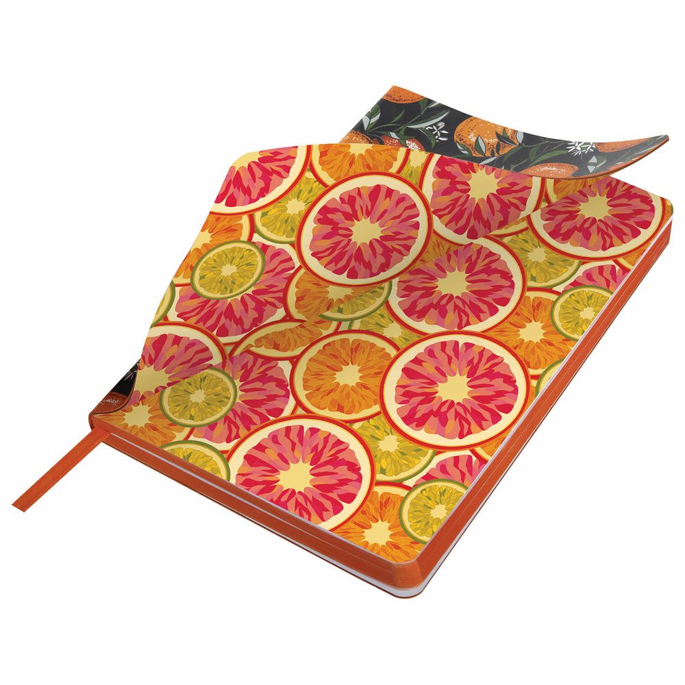 Ежедневник недатированный А5 (138х213 мм), BRAUBERG VISTA, под кожу, гибкий, 136 л., "Orange story"