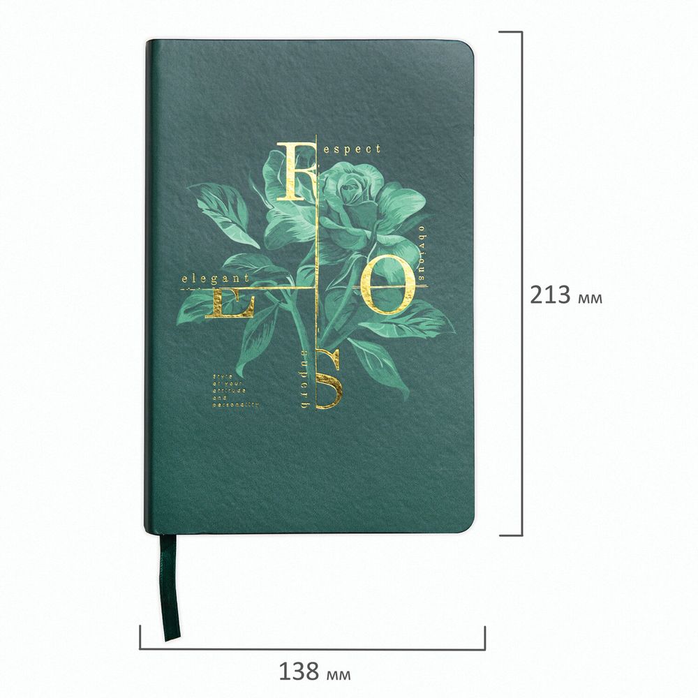 Ежедневник недатированный А5 (138х213 мм), BRAUBERG VISTA, под кожу, твердый, 136 л., "Rose"