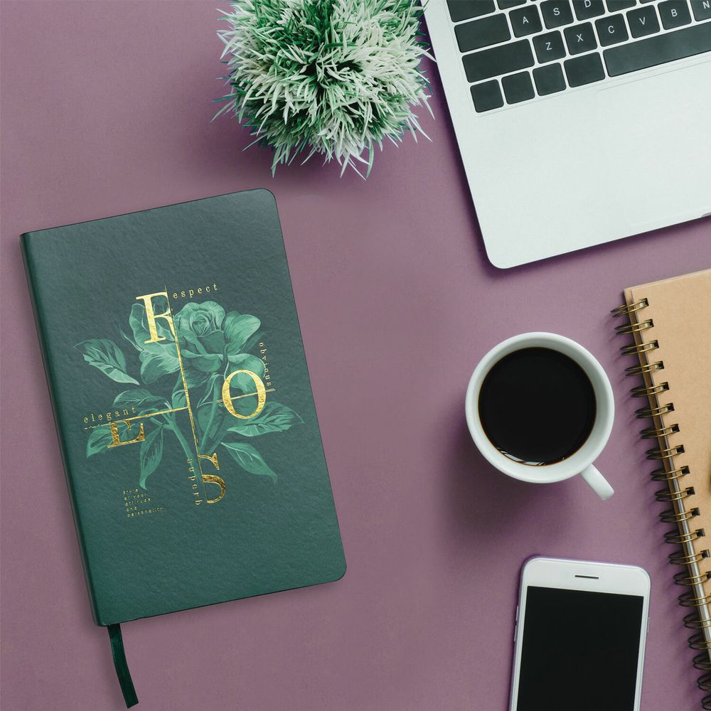 Ежедневник недатированный А5 (138х213 мм), BRAUBERG VISTA, под кожу, твердый, 136 л., "Rose"