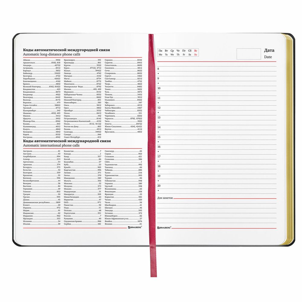 Ежедневник недатированный А5 (138х213 мм), BRAUBERG VISTA, под кожу, гибкий, 136 л., "Pomegranate"